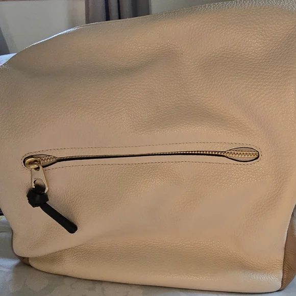 COACH PEBBLE LEATHER SHOULDER BAG, LIKE NEW TAN-TAUPE-BROWN, POCKETS, LINED - Picture 9 of 10